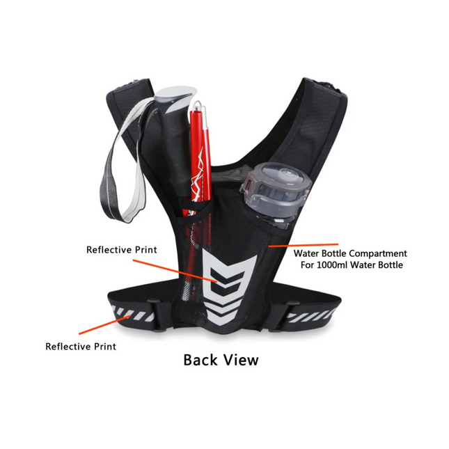 Løbevest m. mobilholder og reflekser