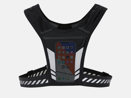 Løbevest m. mobilholder og reflekser